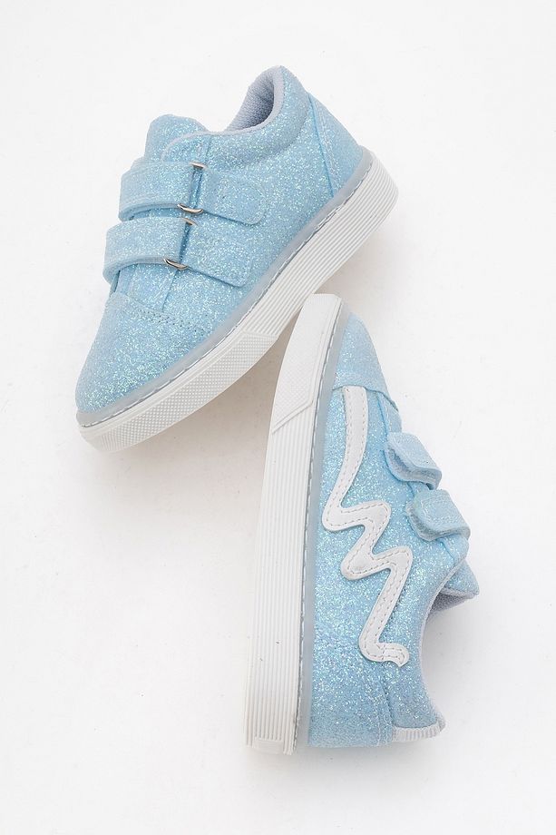 Kız Çocuk Mavi Simli Sneaker Ayakkabı - 4