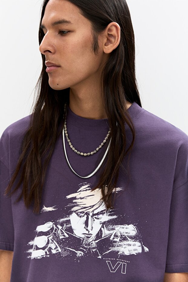 Arcane baskılı t-shirt - 6