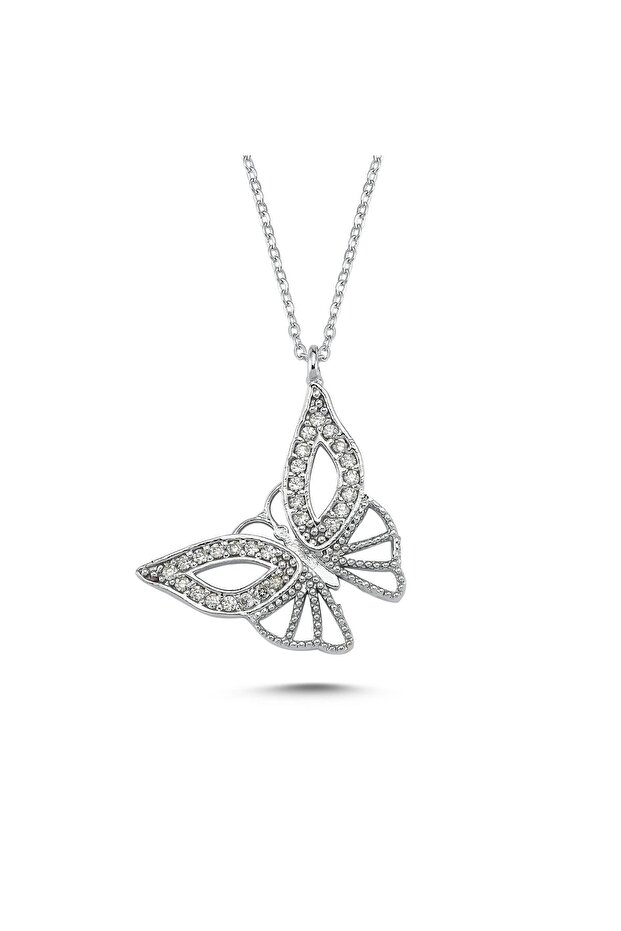Zircon Stone Butterfly Model Women's Necklace bbk06