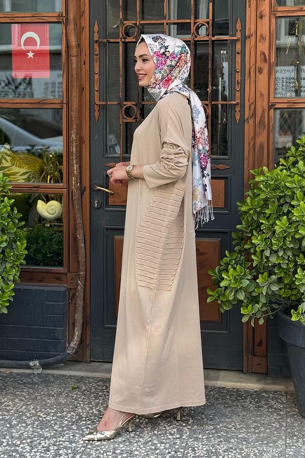 Triko Elbise 7060 Camel - 2
