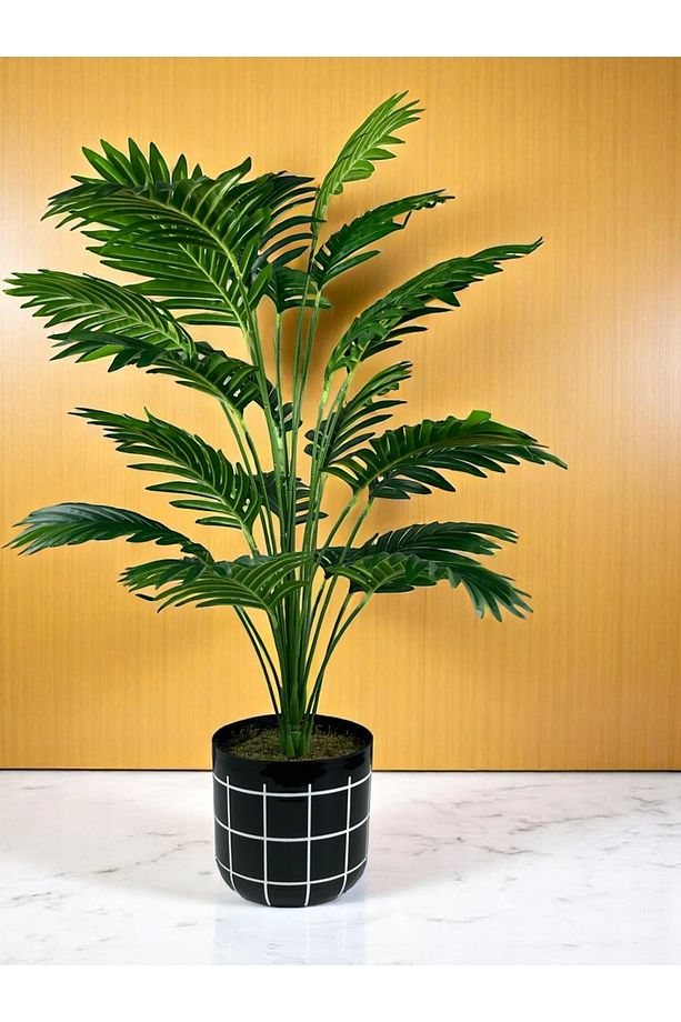 Yapay Ağaç Areka Palmiyesi 24 Yaprak 90cm Plastik Saksıda Yapay Salon Çiçeği - 1