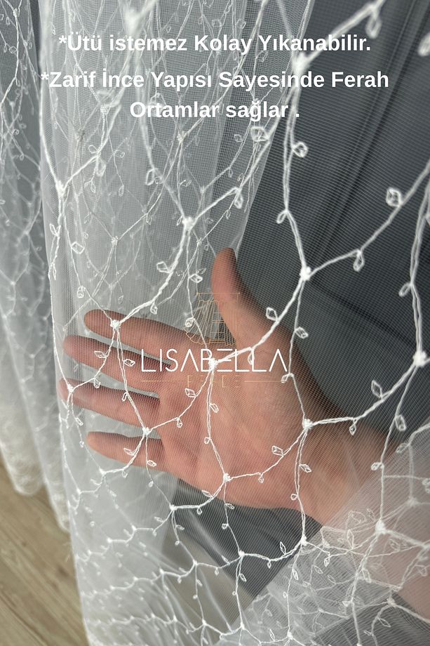 Crystal Sheer Tülle (1x2.5 Pile Dikişli) ütü istemez. - 4
