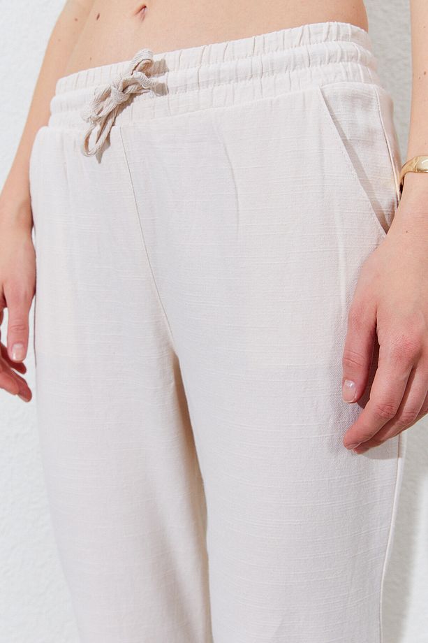 Püsküllü Havuç Paça Pantolon - Taş | Mks661337-01 - 4