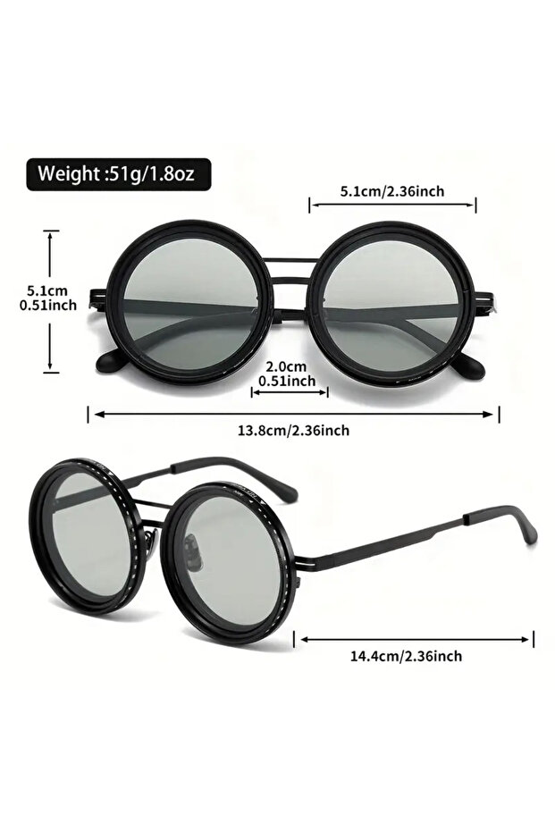 نظارات شمسية قابلة للتعديل باللون الأسود - 4