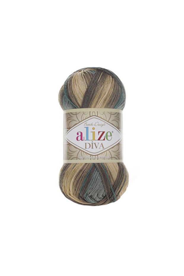 5 Pieces Diva Batik 3307 Mercerized Hand Knitting Yarn