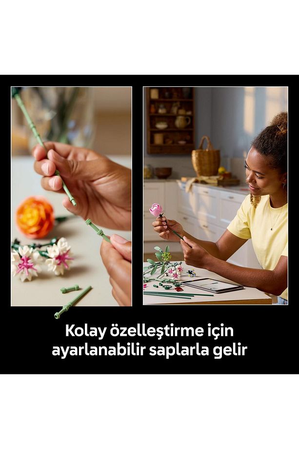 ® Botanicals Pembe Çiçek Buketi 10342 - 18+ Çiçek Model Yapım Seti (749 Parça) - 8