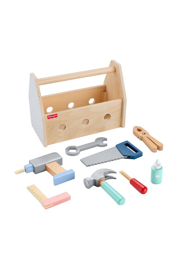 Fisher-Price Ahşap Tamir Kutusu Seti Okul öncesi çağdaki çocuklar için 9 ahşap parçadan oluşan HYG50 - 5