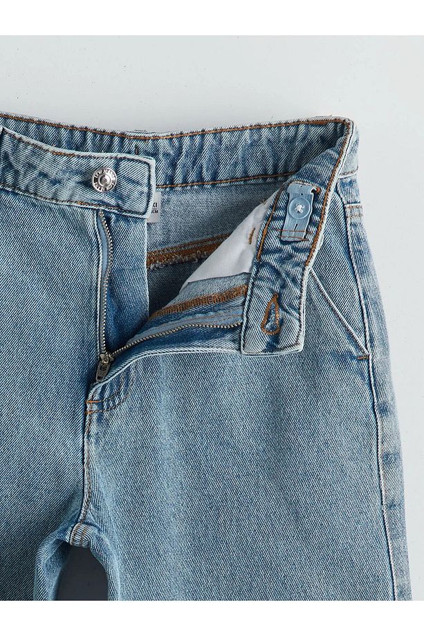 Beli Ayarlanabilir Lastikli Kız Çocuk Jean Şort - 1