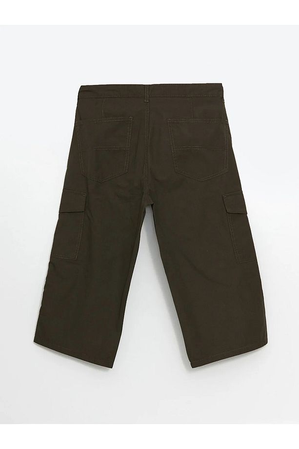 Standart Kalıp Gabardin Erkek Kargo Şort - 3