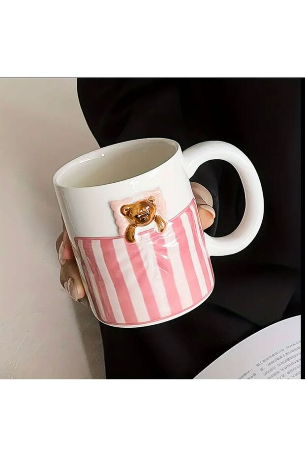 كوب سيراميك بتصميم دمية دب صغير لطيف - 4