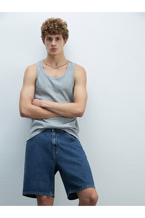 Regular Strap Gray T-Shirt - 5