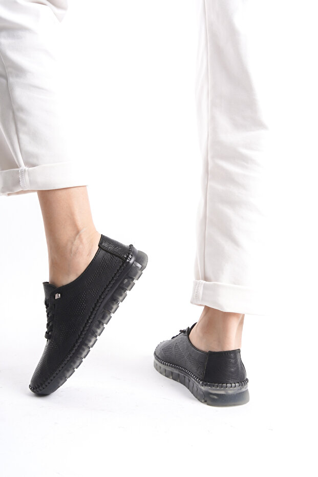 HAKİKİ DERİ GÜNLÜK KADIN AYAKKABISI ESNEK TABAN HAMİLE AYAKKABISI COMFORT TABAN - 8