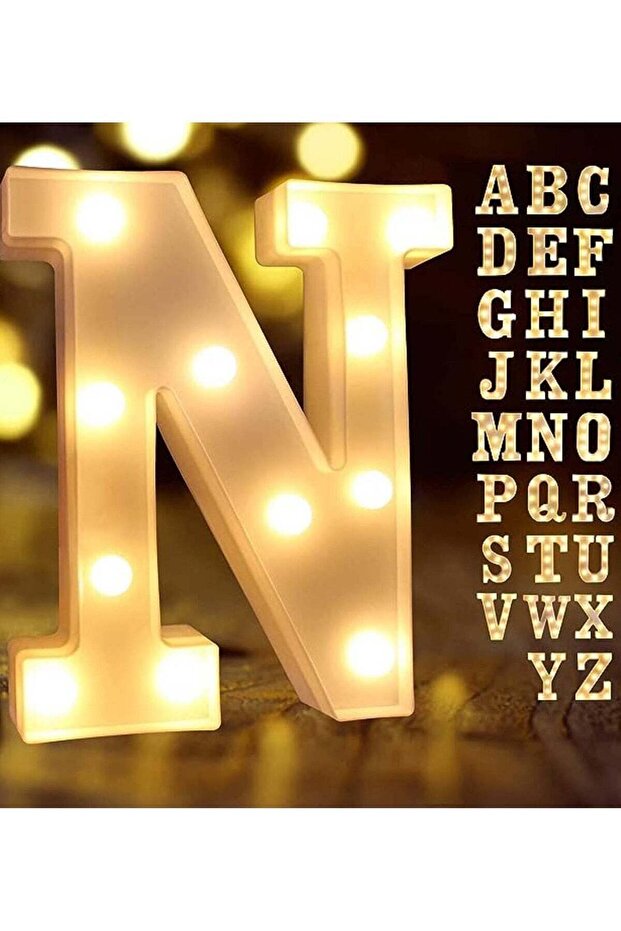 Vitacelli Alphabet LED Letter Lights Light Up Plastic Letters Standing Hanging N