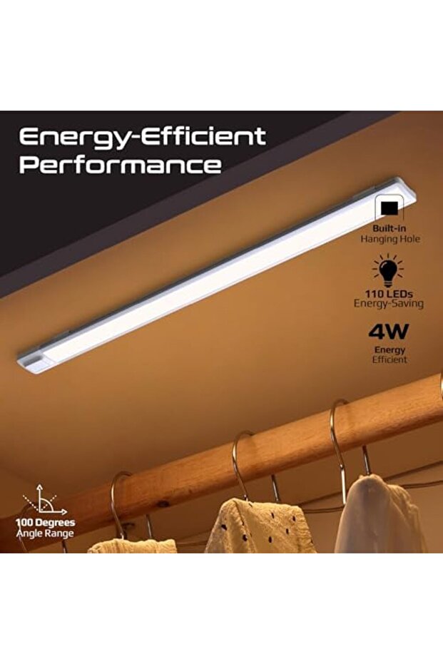 60cm LED Light with Motion Sensor, 100lm Brightness, Energy-Efficient 4W LEDs, USB-C Recharg - 5