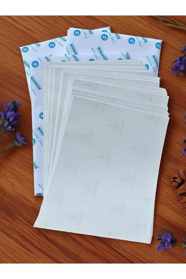 Inkjet Ve Lazer Tüm Yazıcılarla Uyumlu Mat Yapışkanlı 1.HAMUR Sticker Etiket Kağıt A4 20 Yaprak - 3