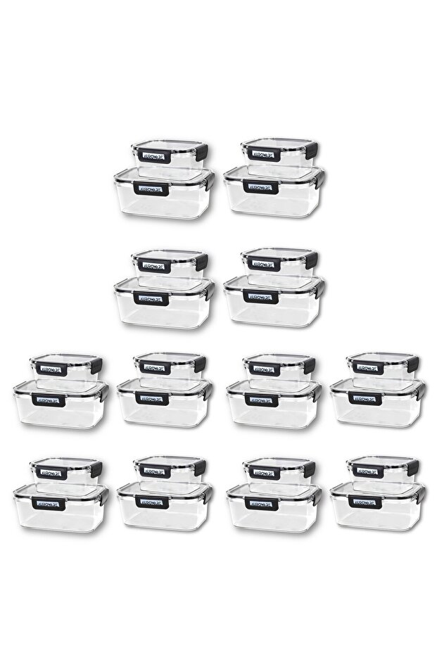 24-piece Set Food Container Freezer Safe Leak Proof Air Tight 12 X 500ml, 12 X 1500ml