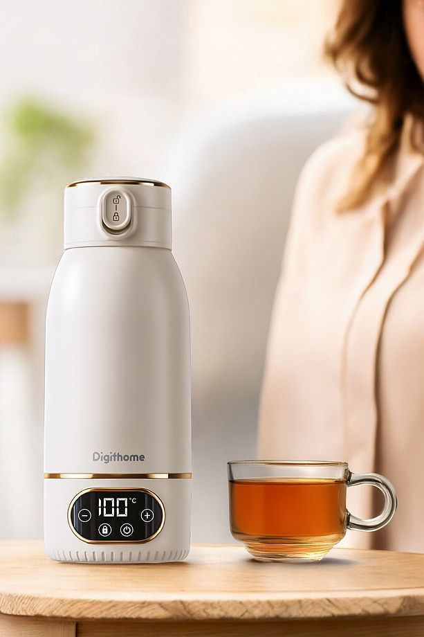 Go Smart Paslanmaz Çelik Şarjlı Su Isıtıcı Kablosuz Termos (35-100 C°) 500 ML DGT-102 - 9