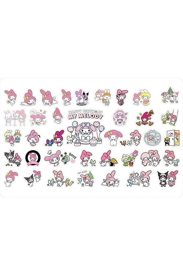 My Melody Sanrio Hello Kitty Sticker Etiket 1 Sayfa 38 Adet Etiket - 2