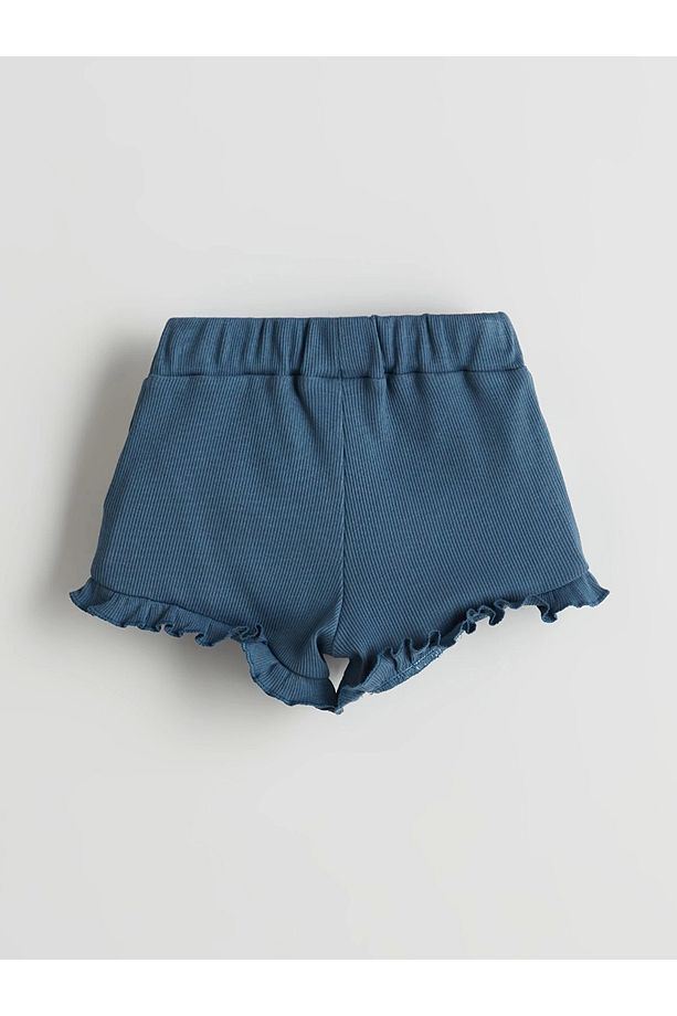 LCW baby Bej Beli Lastikli Basic Kız Bebek Şort - 2