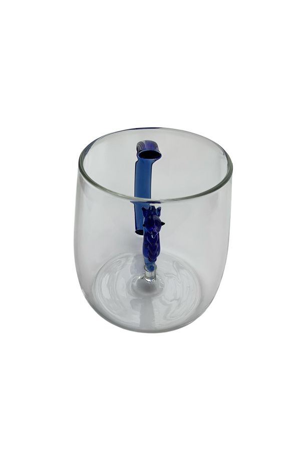 Lucia Mavi Borosilikat Cam Kupa – 400 ml | Şeffaf, Modern, Isıya Dayanıklı - 4