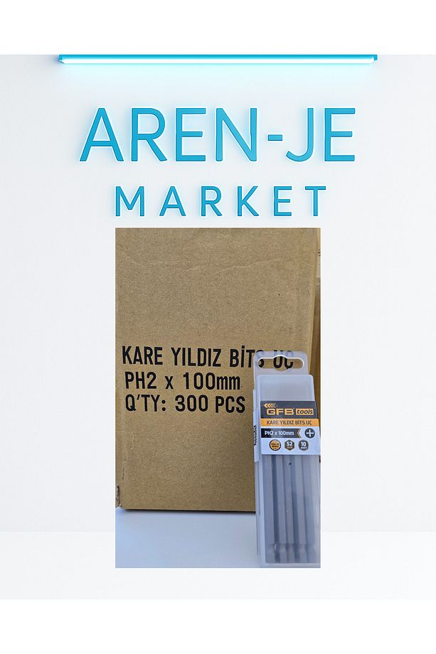Aren-Je GFB PH2 x 100mm Kare Yıldız Bits Uç – 10’lu Set - 1