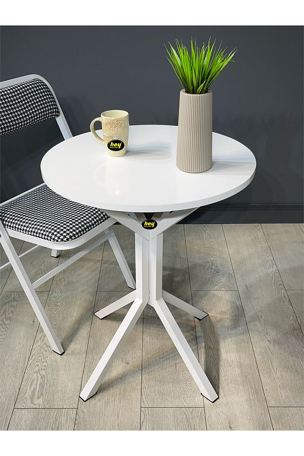 İkra Yuvarlak Balkon Masası Mutfak Yemek Masası 60 cm - 3