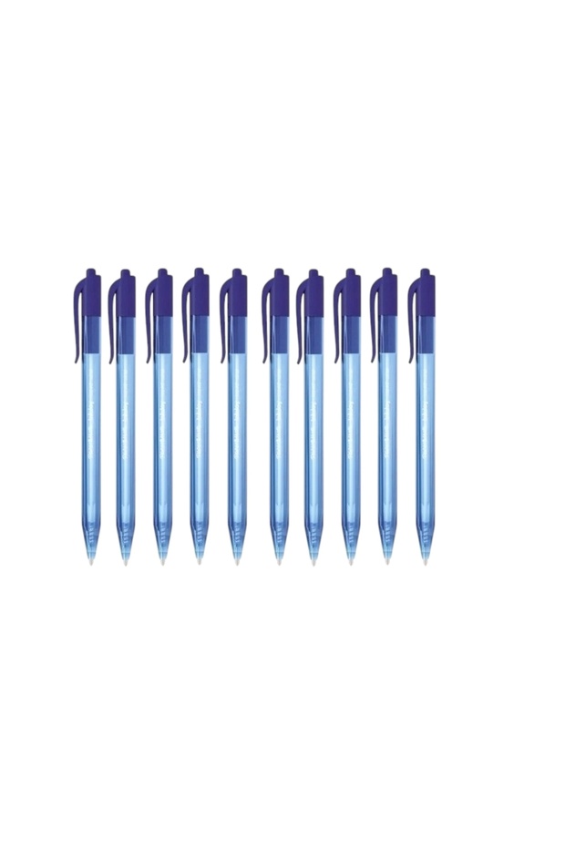 Paper Mate Ballpoint Pen Blue Inkjoy 100 Rt Ulv (Top Push) (10 Pcs)