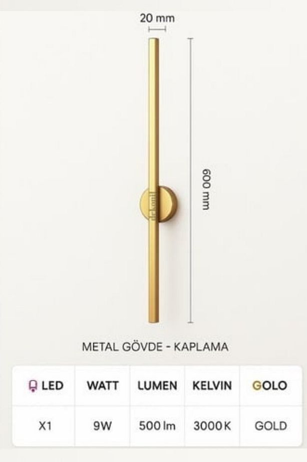 Gold Lindis Şarjlı Kablosuz LED Aplik 1 Adet - 3