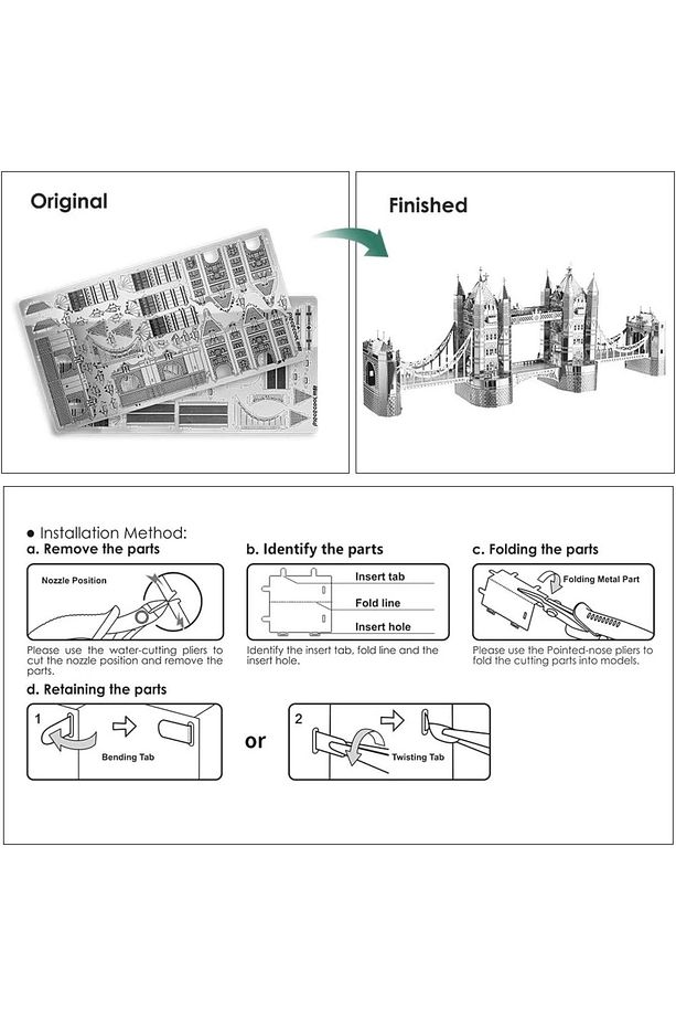 3d Metal Puzzle Bulmaca Londra Kulesi Köprü Model Seti 14 Yaş Üstü Heelik Model - 2