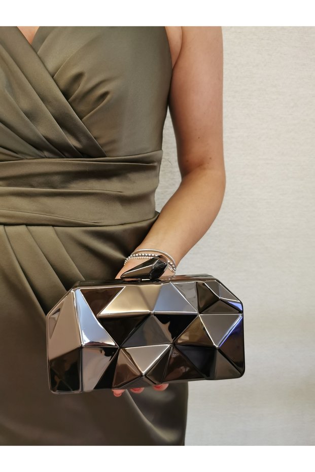 Women's Evening Dress Metal Black Chain Wedding Night Party Bag