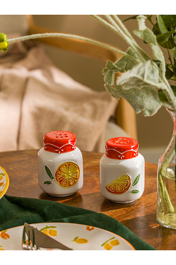 Colorful Store Lcw Home Mixed Printed Ceramic Salt and Pepper Shakers Set