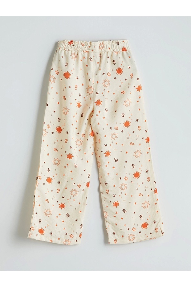LCW Kids Ekru Beli Lastikli Kız Çocuk Pantolon - 3