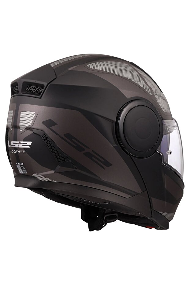SCOPE 2 AXIS MAT SİYAH-TITANIUM ÇENE AÇILIR KASK - 6