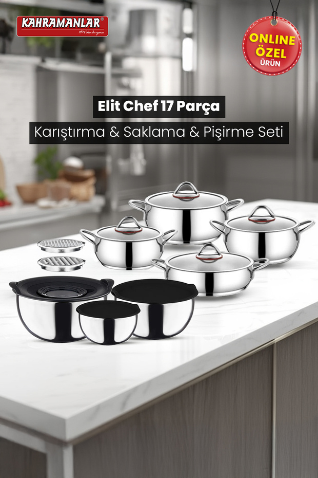 Elit Chef 17 Parça Çelik Çeyiz Seti - 2