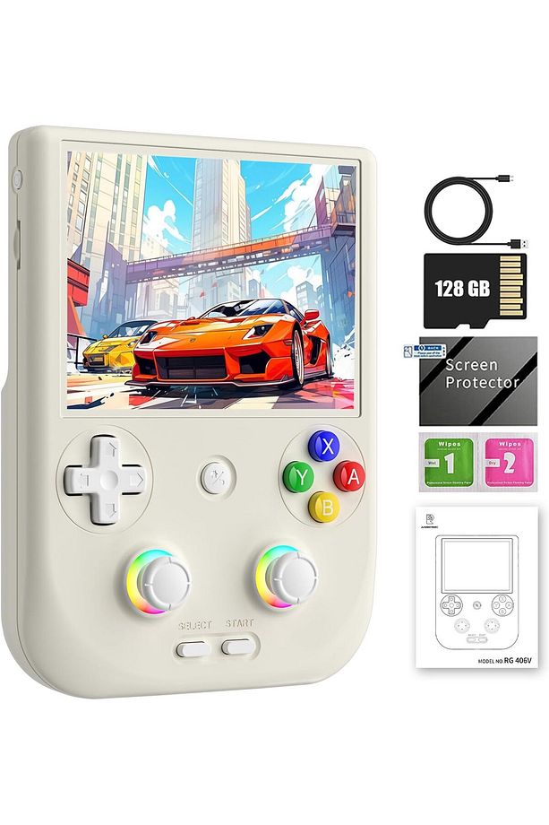 RG406V El Oyun Konsolu Oyun Yüklü 4 inç IPS Çoklu Dokunmatik 128G UFS2.2 Android 13 Retro Emülatör - 1