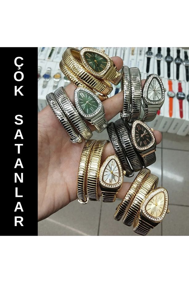 Yılan Model Lüks Kadın Kol Saati - 3
