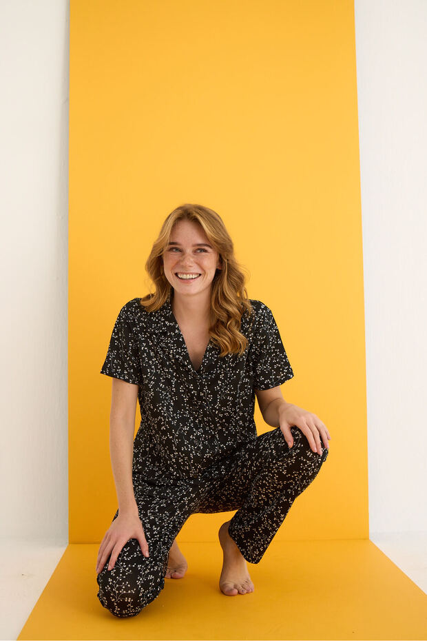 HELEN DÜĞMELİ PİJAMA TAKIMI - 1