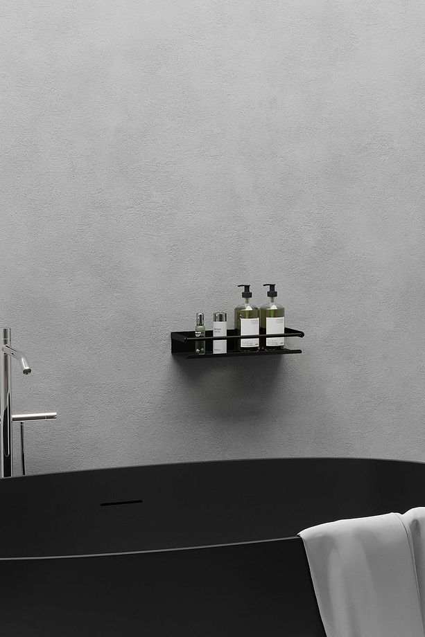Ömür Boyu Paslanmaz Çelik Mat Siyah Yapışkanlı Banyo Rafı, Duş Rafı & Şampuanlık Köşe Raf Lüks - 7