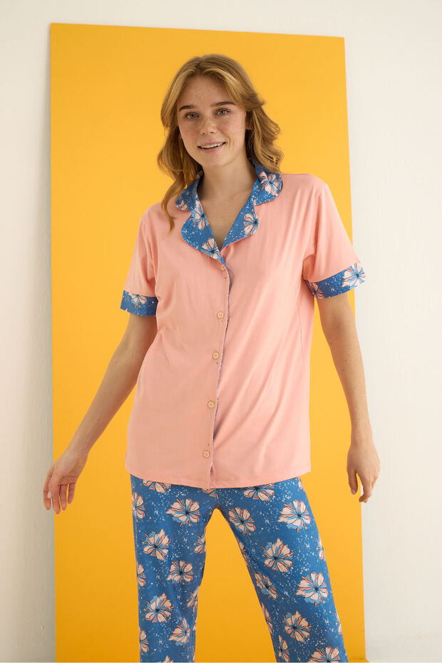 MARLA DÜĞMELİ PİJAMA TAKIMI - 3