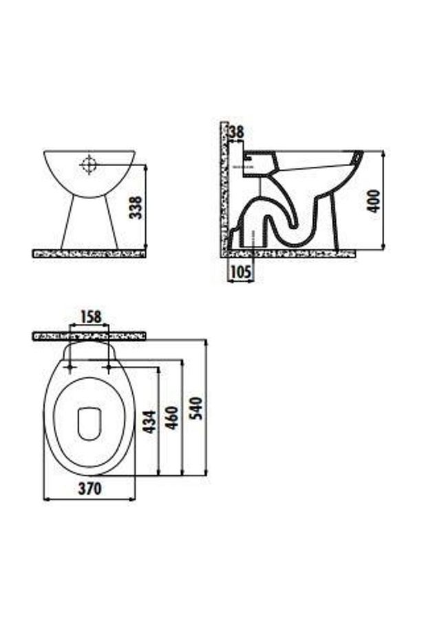 Klozet Alttan Çıkışlı-tek Klozet-kapak Hariç Tp340 - 2