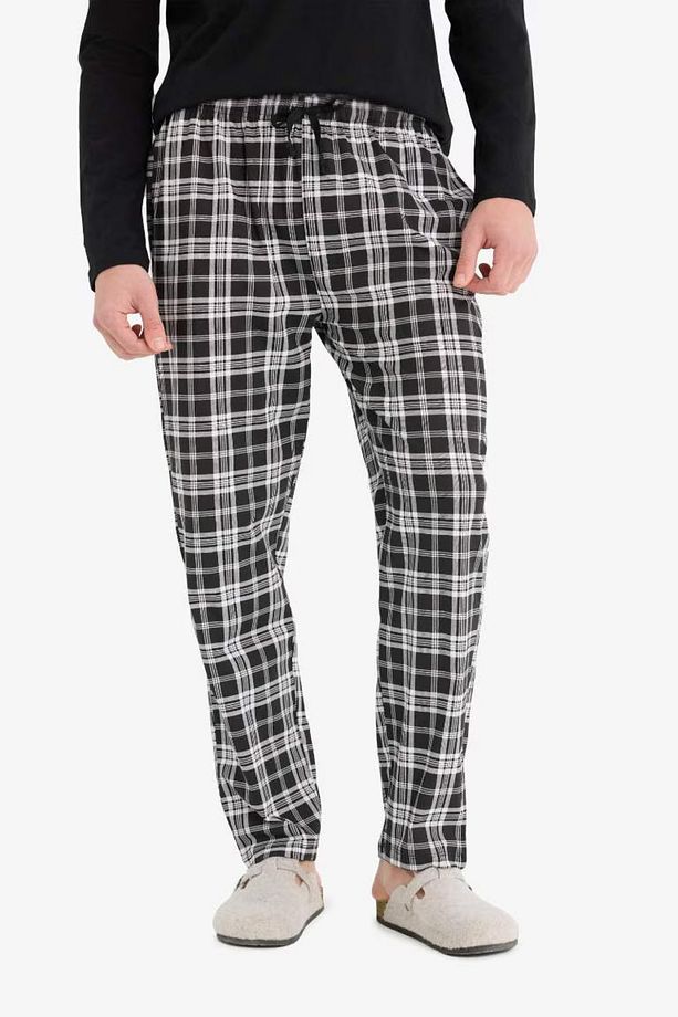 Regular Fit Pijama Takımı Uzun Kollu Üst Beli Lastikli Kareli Alt E0510ax25sp - 6