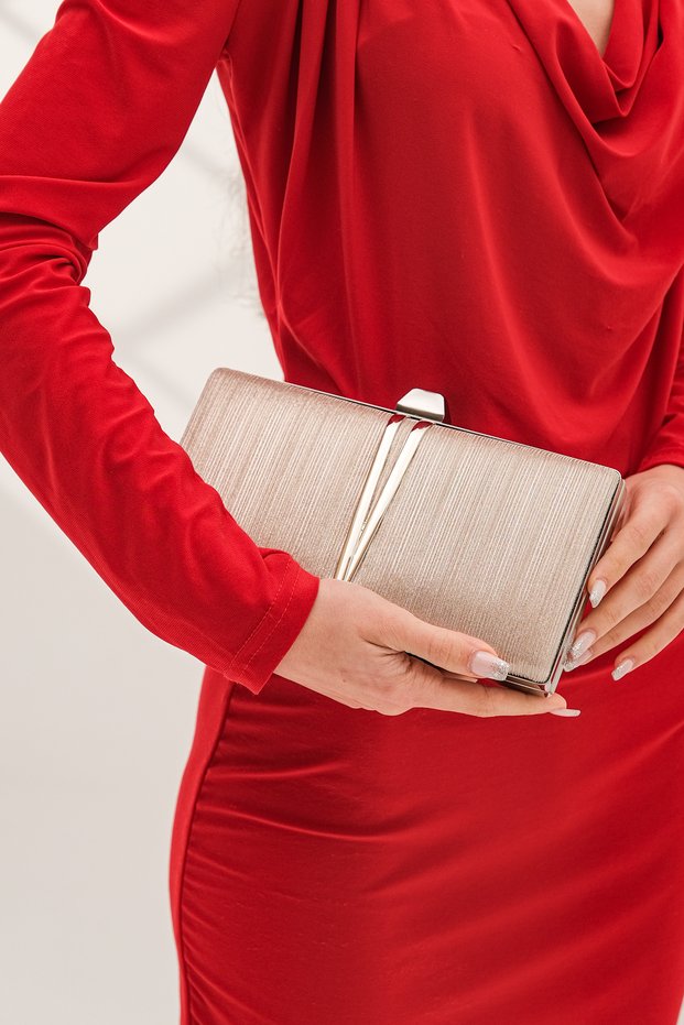 Women's Gold Laser Evening Dress Clutch Portfolio Evening Bag