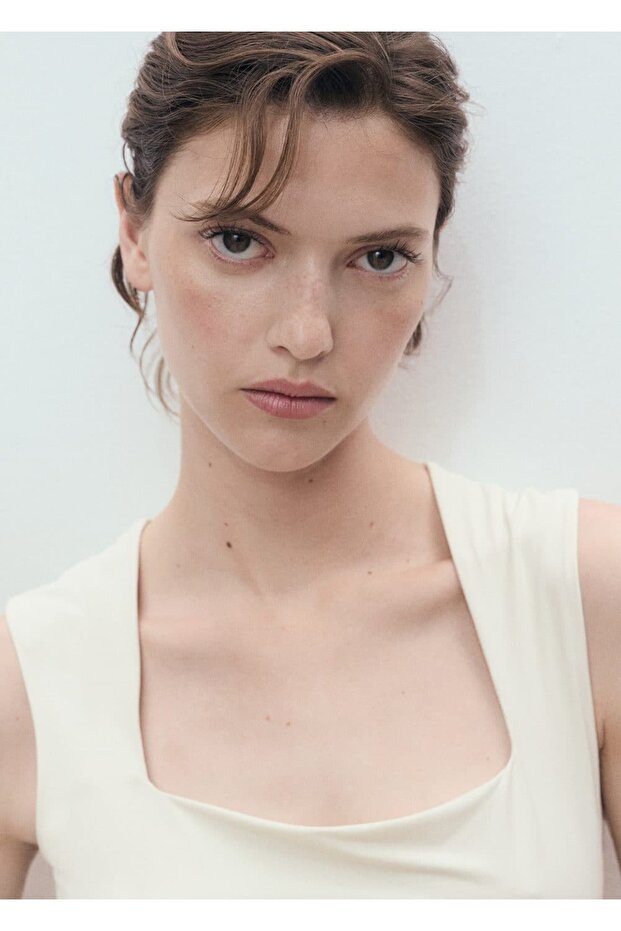 Geniş askılı dar kesim bluz - 6