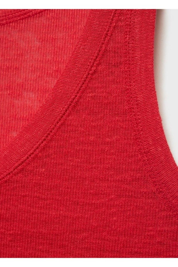 Askılı keten bluz - 5