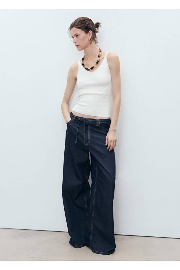 V yaka triko bluz - 2