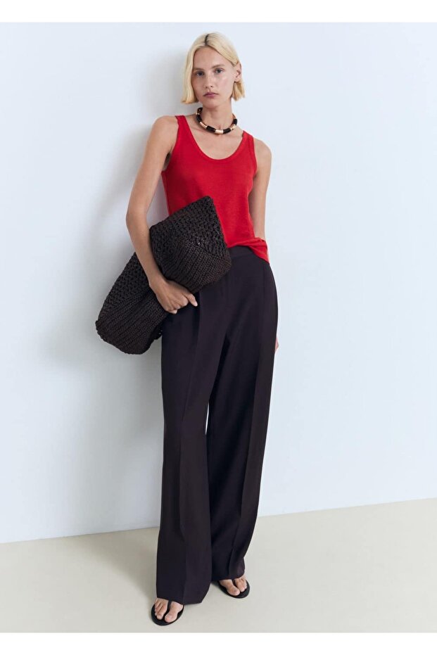 Askılı keten bluz - 2