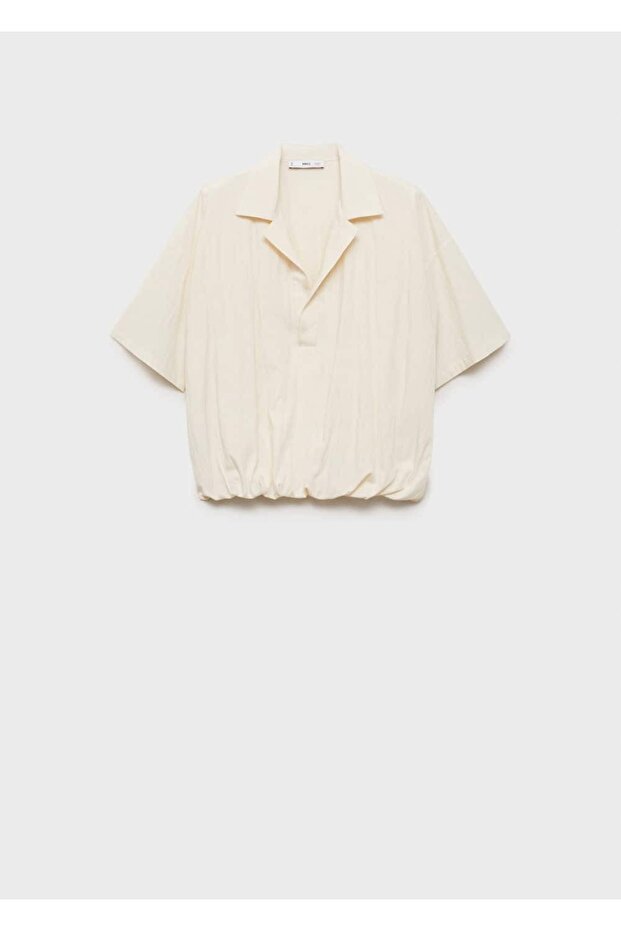 Kabarık kollu crop gömlek - 3