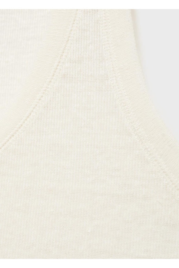 Askılı keten bluz - 5