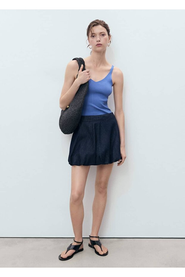 V yaka triko bluz - 2