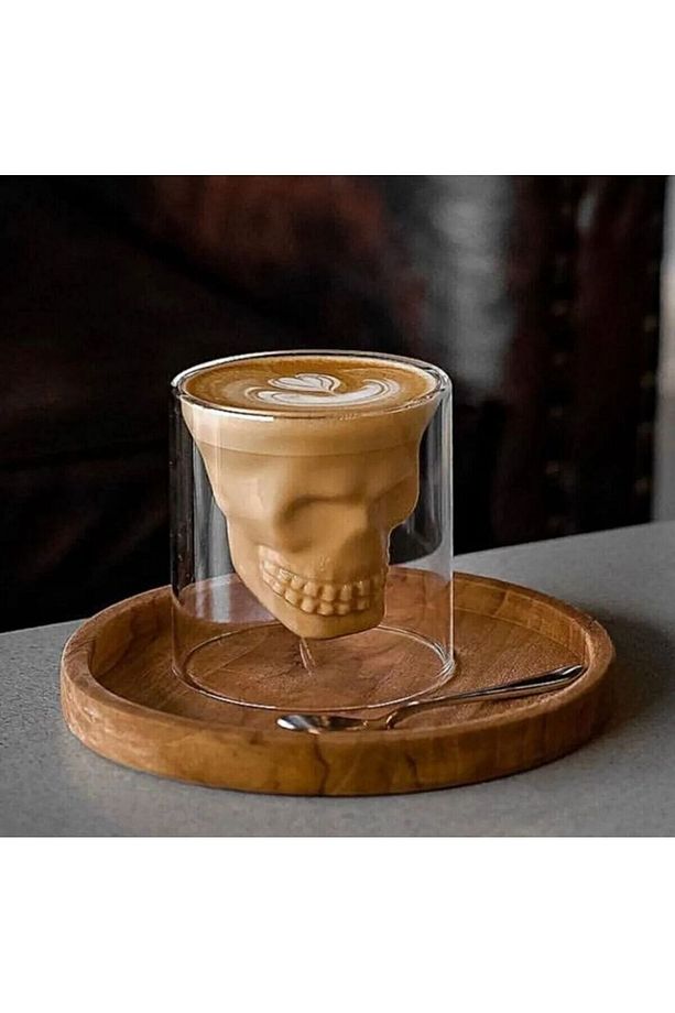 Kuru Kafa Tasarımlı Çift Cidarlı Isıya Dayanıklı Borosilikat Bardak,Kahve,Meşrubat Sunum Shot Bardak - 7